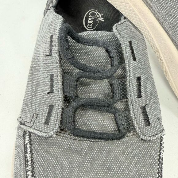 Chaco Ojai 3Eye Black Gray Slip On Canvas Fold Heel Deck Loafer - Picture 10 of 14